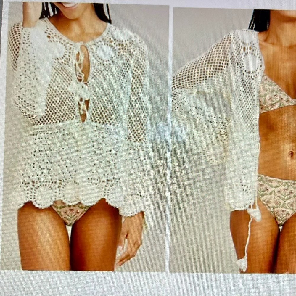 Roller Rabbit NWT Benita Crochet Cardigan Top, S New with Tags